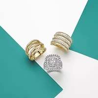 Effy  Womens 2 CT. T.W. Natural White Diamond 14K Gold Cushion Halo Cocktail Ring