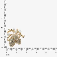 Monet Jewelry Gold Tone Pinecone Glass Pin