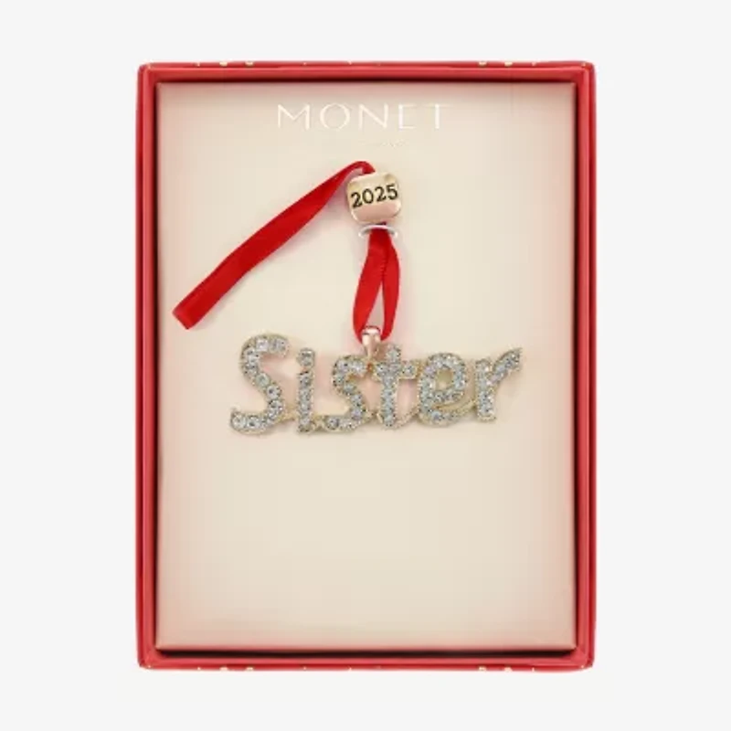 Monet Jewelry Gold Tone Sister Christmas Ornament