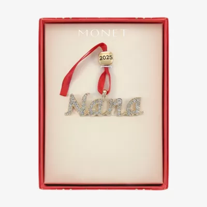 Monet Jewelry Gold Tone Nana Christmas Ornament
