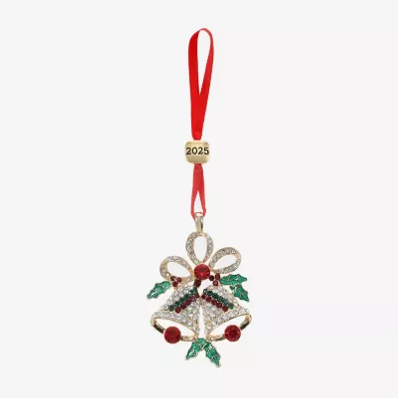 Monet Jewelry Gold Tone Holly Christmas Ornament