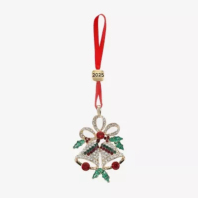 Monet Jewelry Gold Tone Holly Christmas Ornament