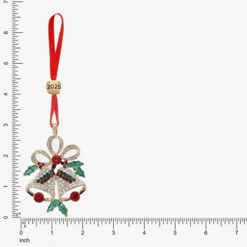 Monet Jewelry Gold Tone Holly Christmas Ornament