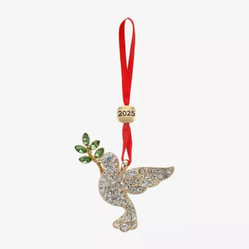 Monet Jewelry Gold Tone White Dove Christmas Ornament