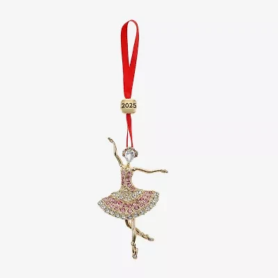 Monet Jewelry Gold Tone Pink Ballerina Christmas Ornament