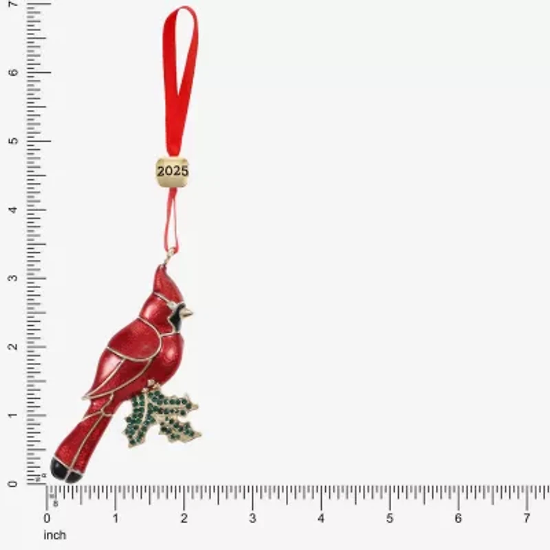 Monet Jewelry Gold Tone Red Cardinal Christmas Ornament