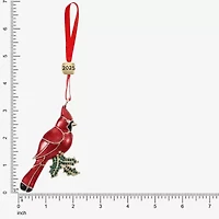 Monet Jewelry Gold Tone Red Cardinal Christmas Ornament