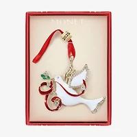 Monet Jewelry Gold Tone White Dove Christmas Ornament