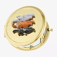 Monet Jewelry Gold Tone Cat Trio Gold Tone Animal Compact Mirror