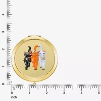 Monet Jewelry Gold Tone Cat Trio Gold Tone Animal Compact Mirror