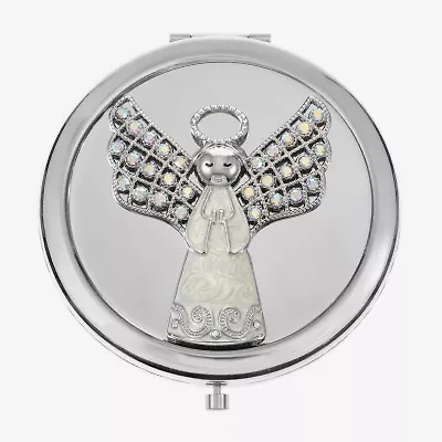Monet Jewelry Silver Tone Angel Compact Mirror