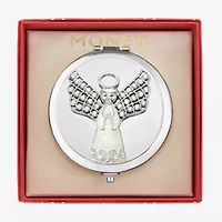 Monet Jewelry Silver Tone Angel Compact Mirror