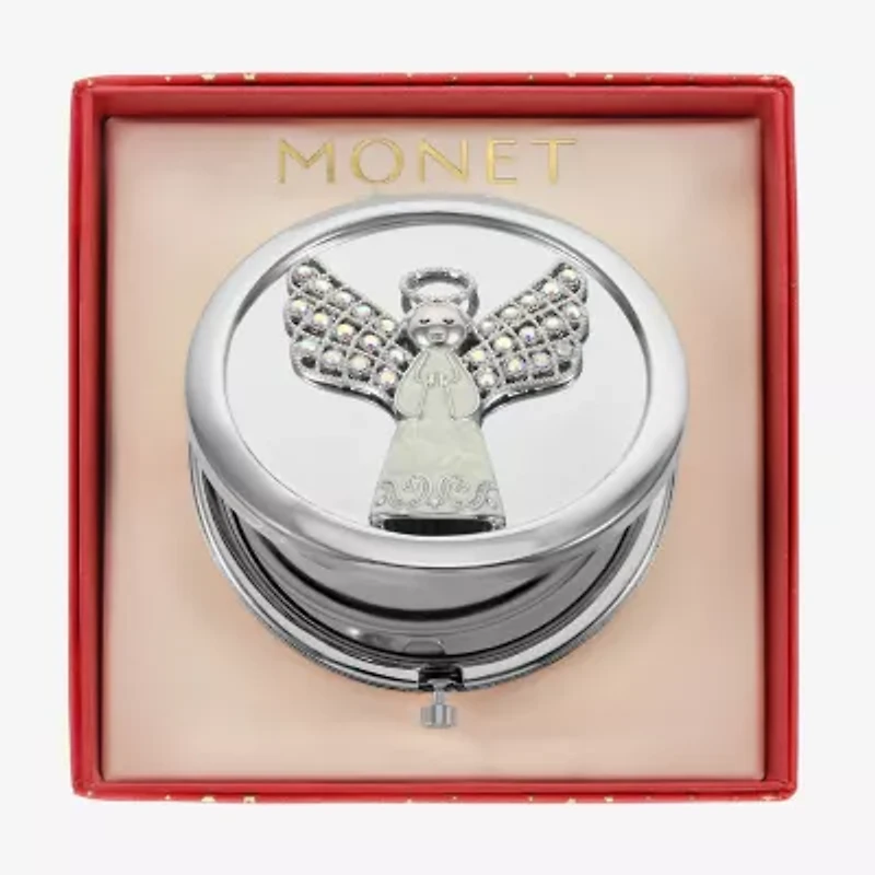 Monet Jewelry Silver Tone Angel Compact Mirror