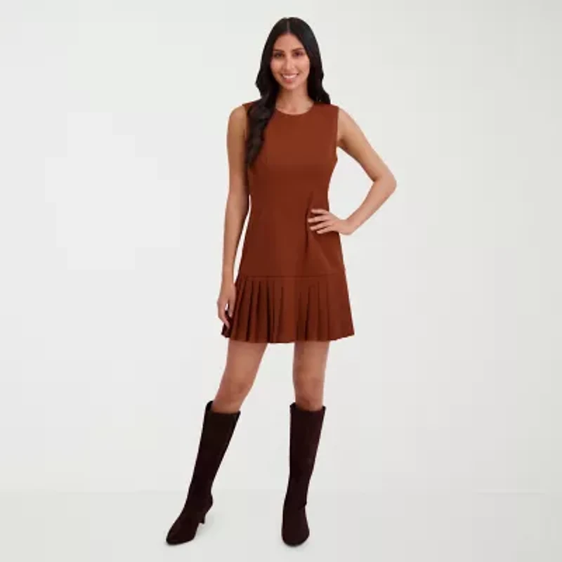 London Times Womens Sleeveless Shift Dress