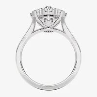 Grown Gorgeous (F, Vs2) Womens 1 1/2 CT. T.W. Lab White Diamond 14K Gold Round Halo Cocktail Ring
