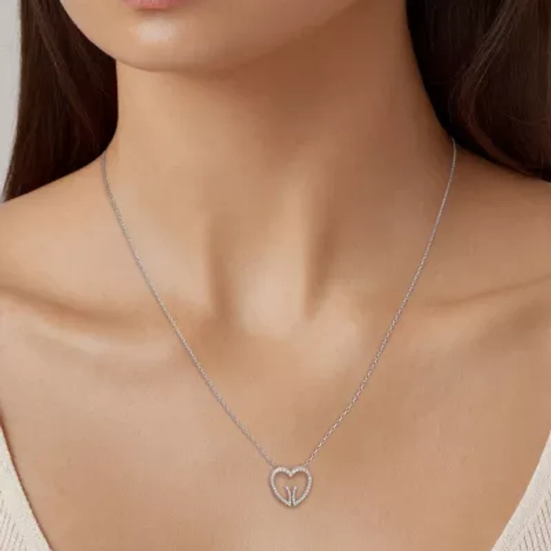 Grown Gorgeous (F, Vs2) Womens 1/2 CT. T.W. Lab White Diamond 14K Gold Heart 18 Inch Pendant Necklace
