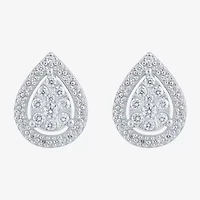 Diamond Blossom (G, Si2) 1/4 CT. T.W. Lab Grown White Diamond 10K White Gold 10.1mm Pear Stud Earrings