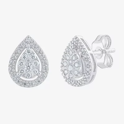 Diamond Blossom (G, Si2) 1/4 CT. T.W. Lab Grown White Diamond 10K White Gold 10.1mm Pear Stud Earrings