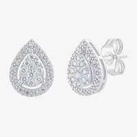 Diamond Blossom (G, Si2) 1/4 CT. T.W. Lab Grown White Diamond 10K White Gold 10.1mm Pear Stud Earrings