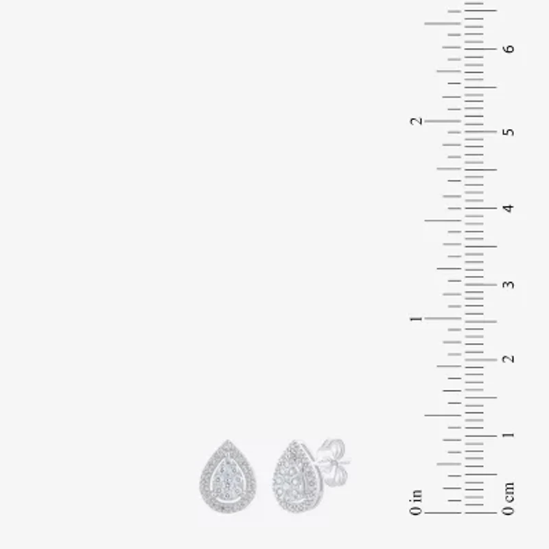 Diamond Blossom (G, Si2) 1/4 CT. T.W. Lab Grown White Diamond 10K White Gold 10.1mm Pear Stud Earrings