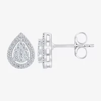 Diamond Blossom (G, Si2) 1/4 CT. T.W. Lab Grown White Diamond 10K White Gold 10.1mm Pear Stud Earrings