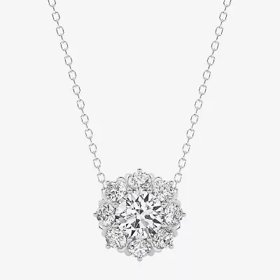 Grown Gorgeous (F,Vs2) Womens 1 1/2 CT. T.W. Lab Grown White Diamond 14K Gold Round 18 Inch Pendant Necklace