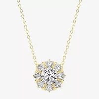 Grown Gorgeous (F,Vs2) Womens 1 1/2 CT. T.W. Lab Grown White Diamond 14K Gold Round 18 Inch Pendant Necklace