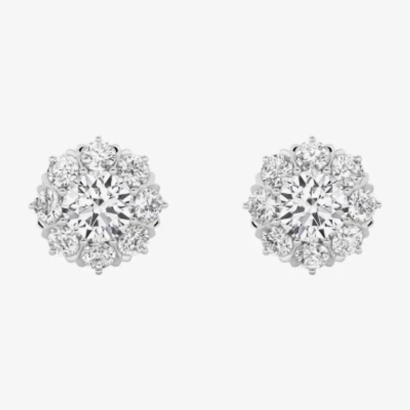 Grown Gorgeous (F,Vs2) 2 1/10 CT. T.W. Lab White Diamond 14K Gold 10.2mm Round Stud Earrings