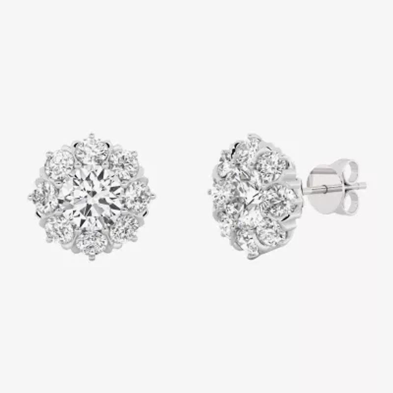 Grown Gorgeous (F,Vs2) 2 1/10 CT. T.W. Lab White Diamond 14K Gold 10.2mm Round Stud Earrings