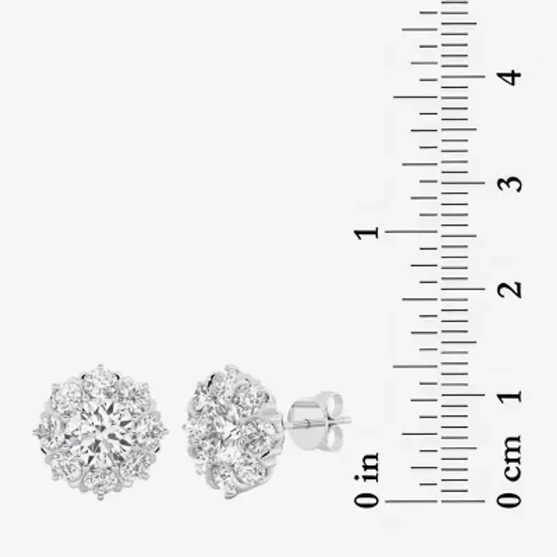 Grown Gorgeous (F,Vs2) 2 1/10 CT. T.W. Lab White Diamond 14K Gold 10.2mm Round Stud Earrings