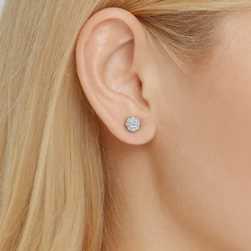 Grown Gorgeous (F,Vs2) 2 1/10 CT. T.W. Lab White Diamond 14K Gold 10.2mm Round Stud Earrings