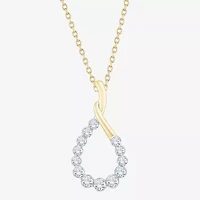 Floating Diamonds (F, Vs2) Womens 1 CT. T.W. Lab Grown White Diamond 14K Gold 18 Inch Pendant Necklace