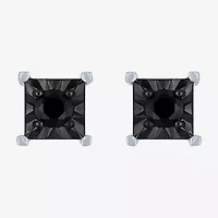 1/2 CT. T.W. Natural Black Diamond Sterling Silver 8.5mm Stud Earrings