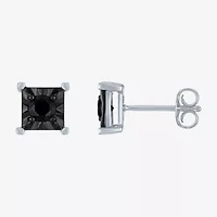 1/2 CT. T.W. Natural Black Diamond Sterling Silver 8.5mm Stud Earrings