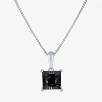 Womens 1/2 CT. T.W. Natural Black Diamond Sterling Silver 18 Inch Pendant Necklace