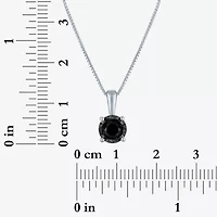 Womens 1/2 CT. Natural Black Diamond Sterling Silver 18 Inch Pendant Necklace