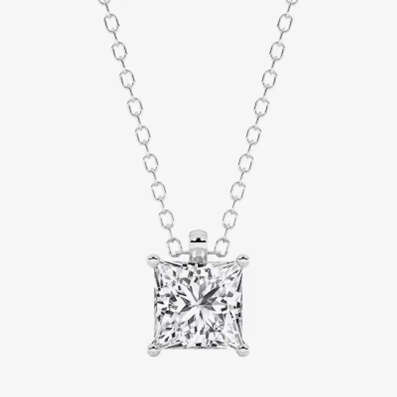 Grown Gorgeous (F,Vs2) Womens 1 1/8 CT. T.W. Lab-Grown Diamond 14K Gold or Platinum 18 Inch Princess Pendant Necklace