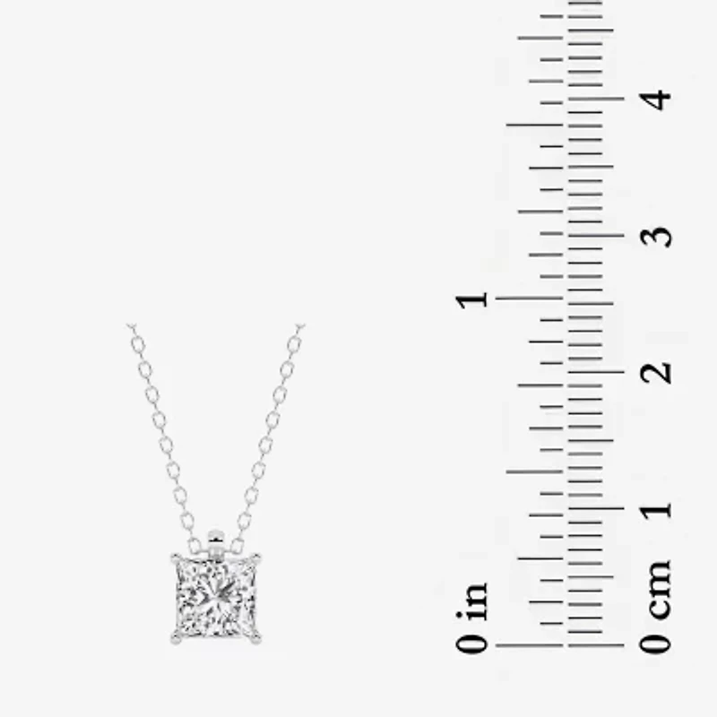 Grown Gorgeous (F,Vs2) Womens 1 1/8 CT. T.W. Lab-Grown Diamond 14K Gold or Platinum 18 Inch Princess Pendant Necklace