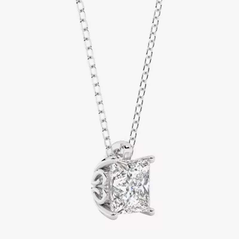 Grown Gorgeous (F,Vs2) Womens 1 1/8 CT. T.W. Lab-Grown Diamond 14K Gold or Platinum 18 Inch Princess Pendant Necklace