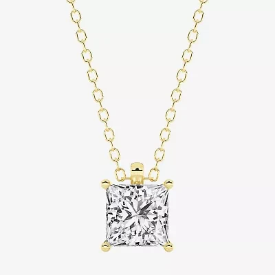 Grown Gorgeous (F,Vs2) Womens 1 1/8 CT. T.W. Lab-Grown Diamond 14K Gold or Platinum 18 Inch Princess Pendant Necklace