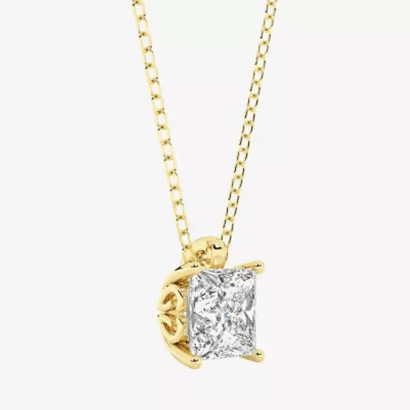 Grown Gorgeous (F,Vs2) Womens 1 1/8 CT. T.W. Lab-Grown Diamond 14K Gold or Platinum 18 Inch Princess Pendant Necklace