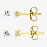 Si2/H-I Unisex Adult 1/3 CT. T.W. Lab Grown White Diamond 10K Gold Round 2 Pair Jewelry Set