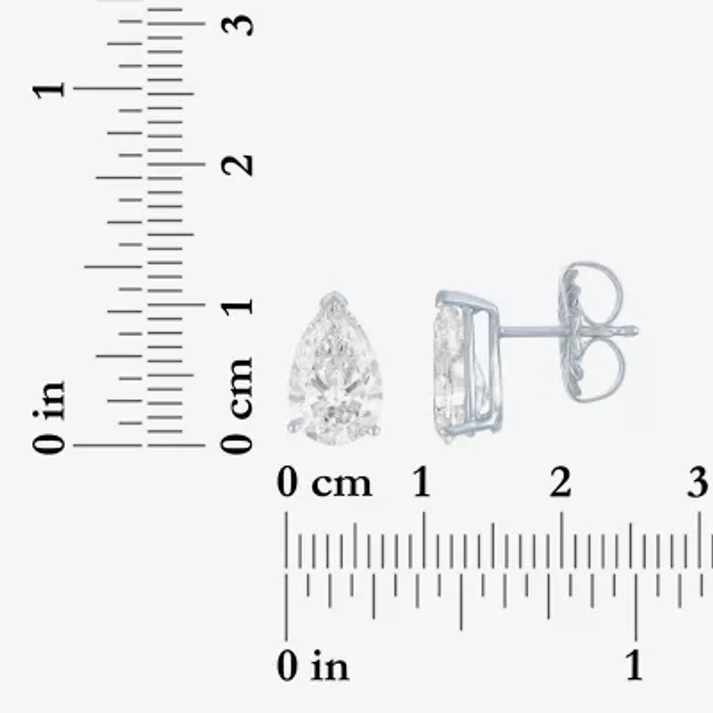 Si1-Si2/E-F 3 CT. T.W. Lab Grown White Diamond 14K White Gold 10.6mm Pear Stud Earrings