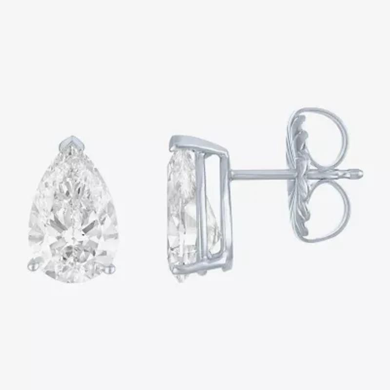 Si1-Si2/E-F 3 CT. T.W. Lab Grown White Diamond 14K White Gold 10.6mm Pear Stud Earrings
