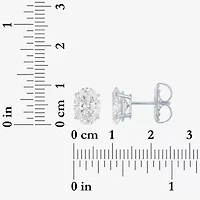 Si1-Si2/E-F 3 CT. T.W. Lab Grown White Diamond 14K White Gold 9mm Oval Stud Earrings