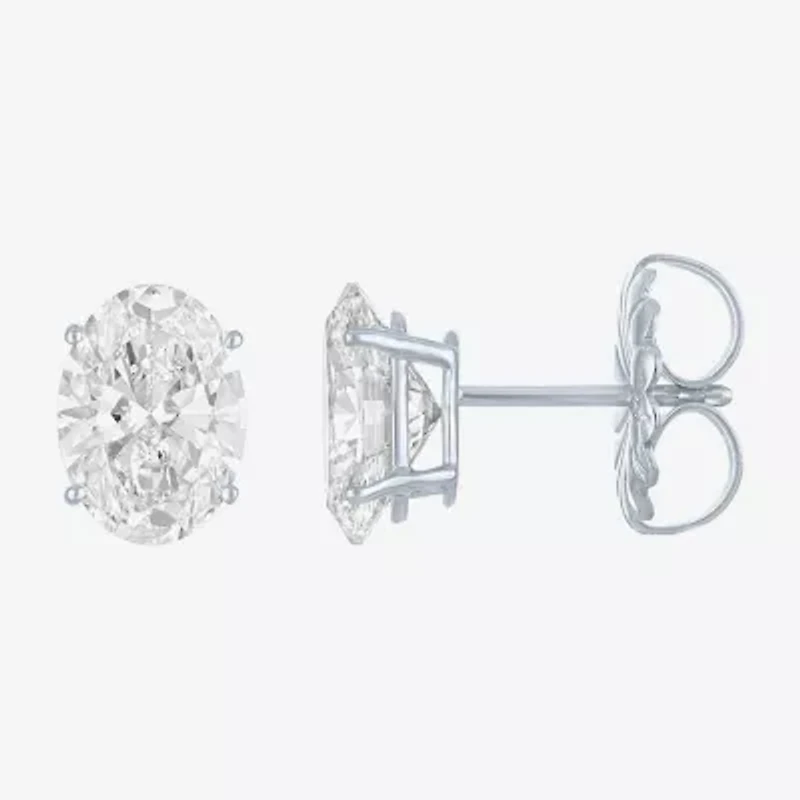 Si1-Si2/E-F 3 CT. T.W. Lab Grown White Diamond 14K White Gold 9mm Oval Stud Earrings