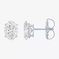 Si1-Si2/E-F 3 CT. T.W. Lab Grown White Diamond 14K White Gold 9mm Oval Stud Earrings