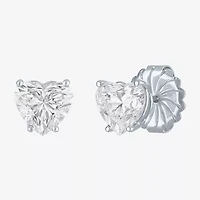 Si1-Si2/E-F 3 CT. T.W. Lab Grown White Diamond 14K White Gold 8.1mm Heart Stud Earrings