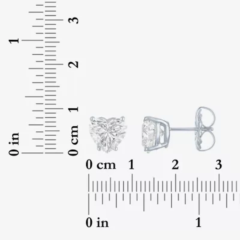 Si1-Si2/E-F 3 CT. T.W. Lab Grown White Diamond 14K White Gold 8.1mm Heart Stud Earrings