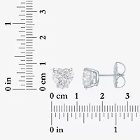 Si1-Si2/E-F 3 CT. T.W. Lab Grown White Diamond 14K White Gold 8.1mm Heart Stud Earrings